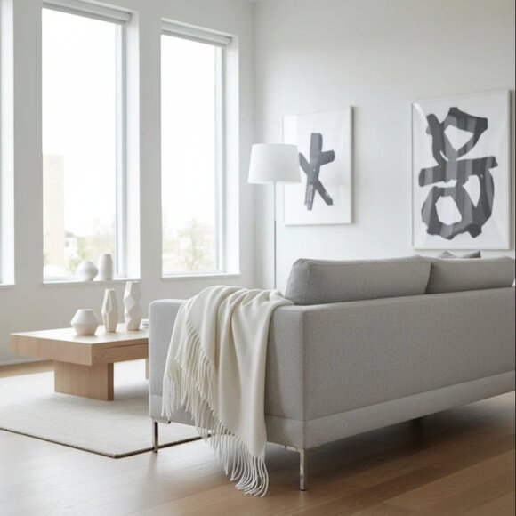 ARTZNL 100% Baby Alpaca Throw Blanket Camel Brown Large 71x51 Soft Lightweight - Picture 4 of 9